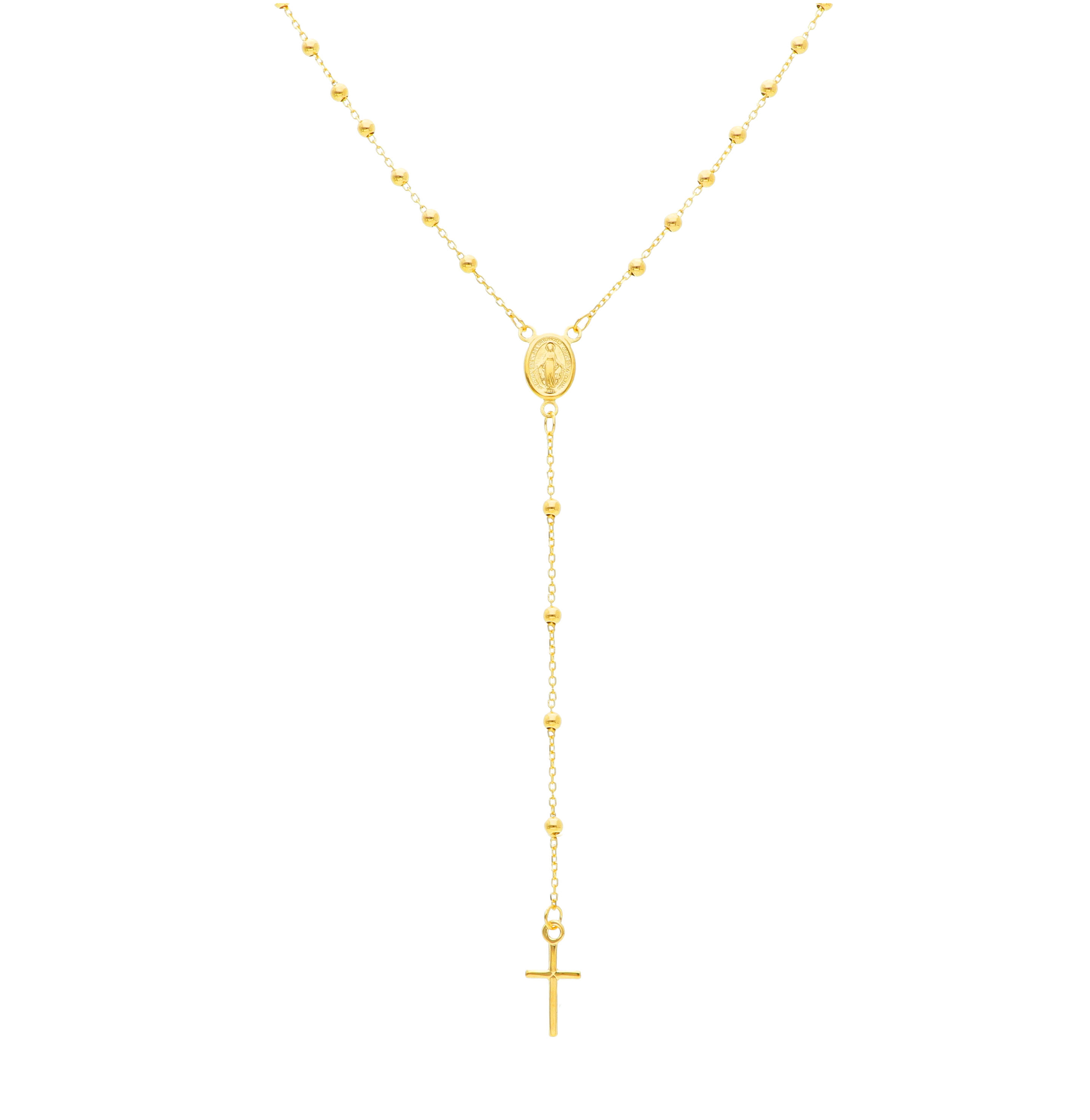 Κολιέ ροζάριο απο χρυσό κ14 (code S254733)